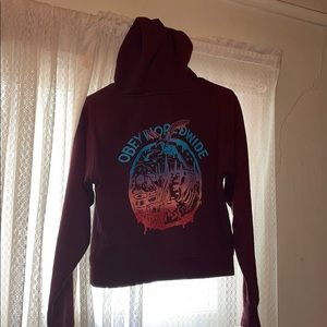 An obey hoodie, tiny stain on front